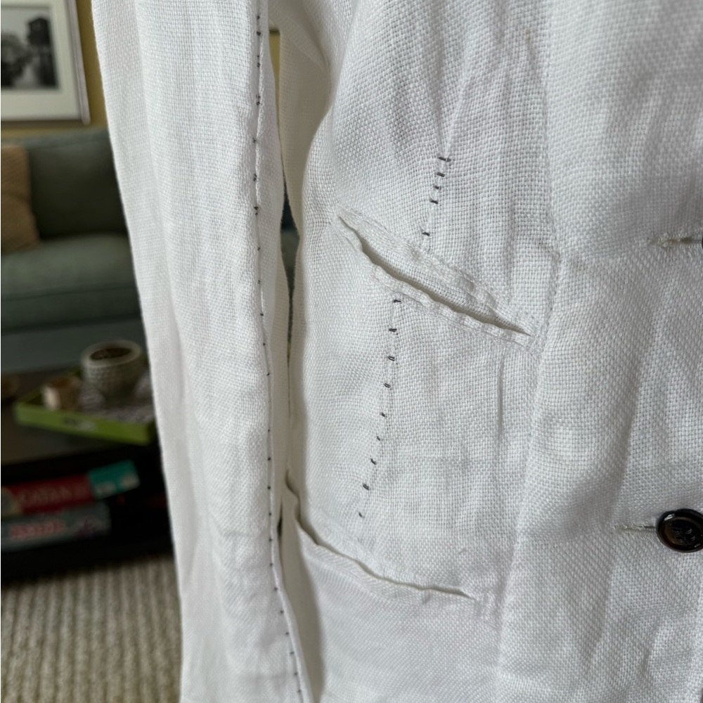 KmRii white linen jacket with distinctive construction, European size 1 - Picture 4 of 16